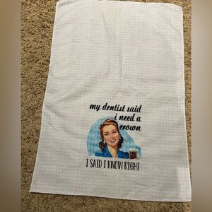 Source Unknown White and Blue Humorous Kitchen Towel